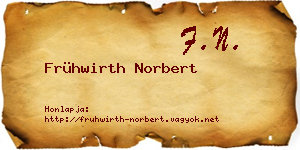 Frühwirth Norbert névjegykártya