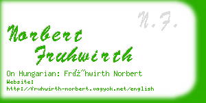 norbert fruhwirth business card